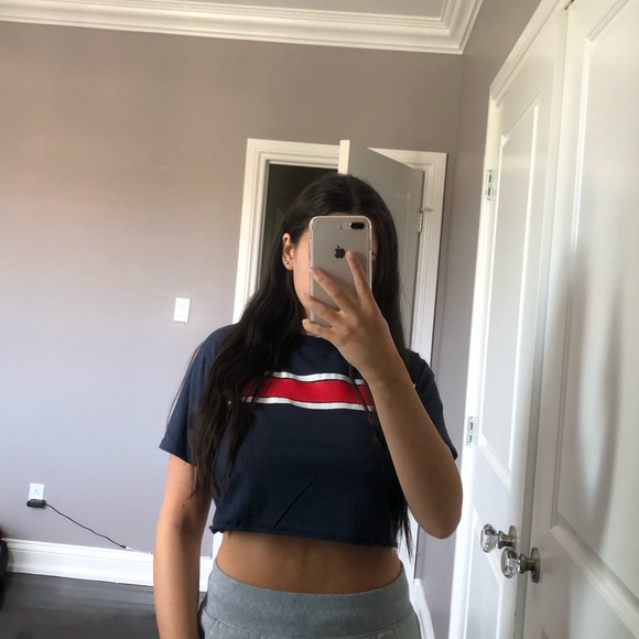 Garage Tops - Garage navy crop top